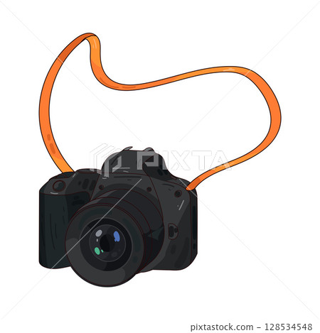 illustration of camera with strap 128534548