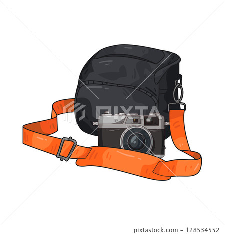 illustration of camera bag illustration of camera bag 128534552