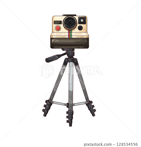 illustration of camera on tripod 128534556