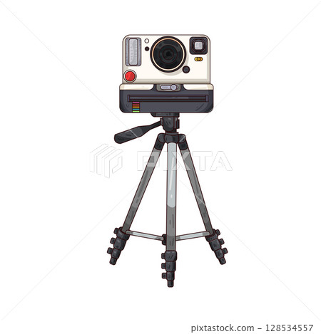 illustration of camera on tripod illustration of camera on tripod 128534557