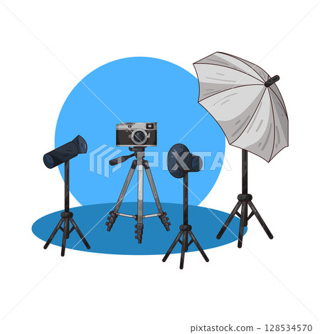 illustration of photo studio illustration of photo studio 128534570
