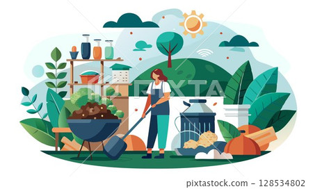 Utilize composting and other natural methods to enrich your soil, reducing reliance on chemical fertilizers. 128534802