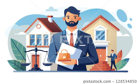 Experienced real estate attorney providing comprehensive legal services for all your property needs, ensuring smooth and successful transactions. 128534850