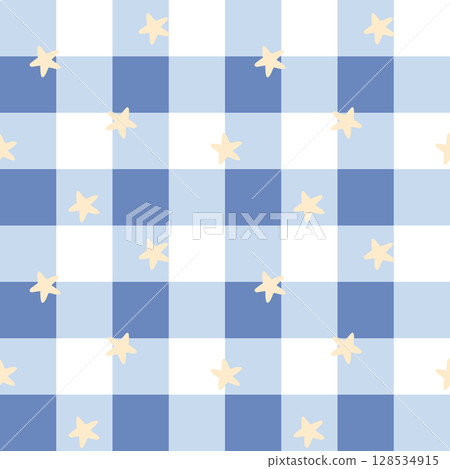 seamless minimal star repeat pattern in blue plaid checkered background, flat jpg illustration graphic design seamless minimal star repeat pattern in blue plaid checkered background, flat jpg illustration graphic design 128534915