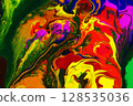 Modern abstract screen background. Flowing mixed colors.  128535036
