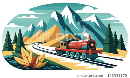 The handcar's precarious speed and the train's steady progress create a sense of urgency. 128535179