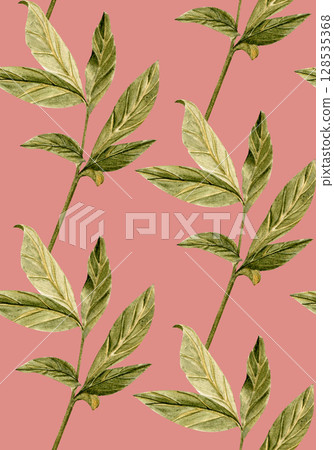 Green leaves, pink berries, butterflies watercolor seamless pattern on pink background. Hand-painted perfect for wedding design, romantic packaging, home decor, stationery, and digital creative Green leaves, pink berries, butterflies watercolor seamless pattern on pink background. Hand-painted perfect for wedding design, romantic packaging, home decor, stationery, and digital creative 128535368