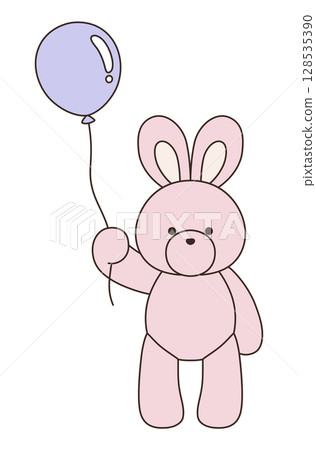 Vector illustration of a cute stuffed rabbit. Rabbit, icon, balloon Vector illustration of a cute stuffed rabbit. Rabbit, icon, balloon 128535390