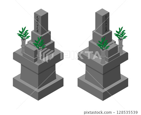 墳墓向量插圖 128535539