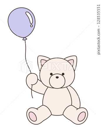 Vector illustration of a cute stuffed cat. Cat, icon, balloon 128535551