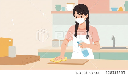 食品安全從這裡開始！徹底清潔砧板 128535565