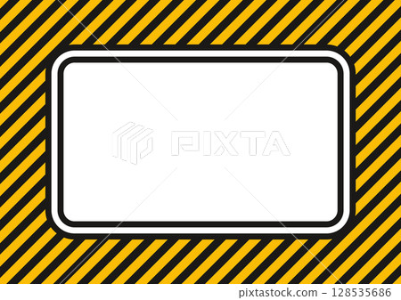 Yellow Black Striped Border Frame Design 128535686