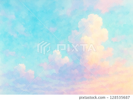 Fantastic colorful sunset sky 128535687