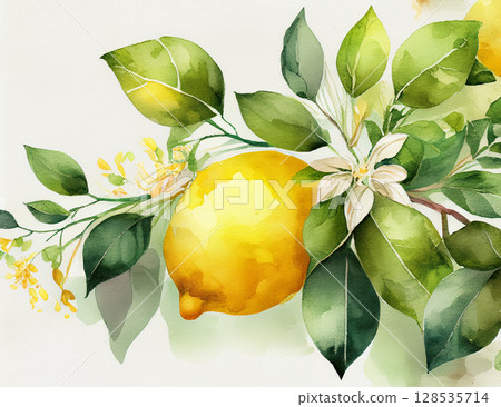 Watercolor style citrus plant illustration 128535714