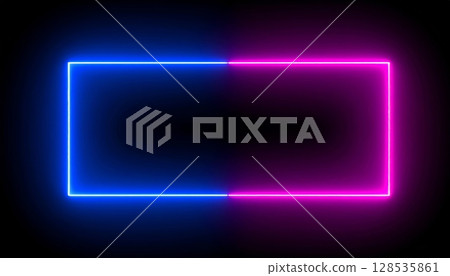 Abstract glowing blue and purple neon light design for a futuristic digital art backdrop Abstract glowing blue and purple neon light design for a futuristic digital art backdrop 128535861