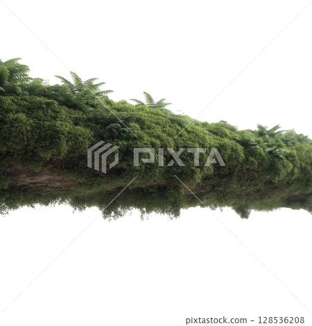 Lush, green moss covered log with ferns growing it creates serene and natural atmosphere, perfect for forest or woodland setting. vibrant greenery evokes sense of tranquility and connection to Lush, green moss covered log with ferns growing it creates serene and natural atmosphere, perfect for forest or woodland setting. vibrant greenery evokes sense of tranquility and connection to 128536208