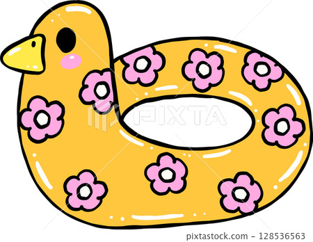 Cute Spooky duck pool float Summerween Halloween Summer cartoon hand drawn doodle Cute Spooky duck pool float Summerween Halloween Summer cartoon hand drawn doodle 128536563