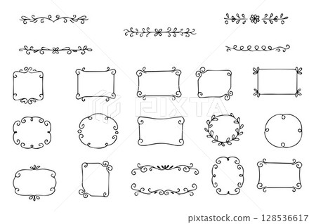 Elegant Decorative Border and Frame Vector Set Elegant Decorative Border and Frame Vector Set 128536617