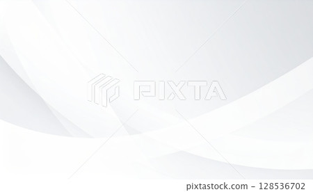 Abstract white background with a futuristic blue wave pattern and smooth, swirling lines creating a technological design illustration 128536702