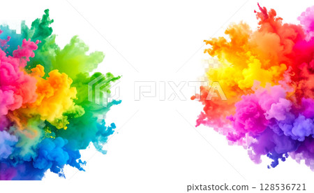 Abstract watercolor creates a bright and artistic background with colorful paint stains and grunge textures Abstract watercolor creates a bright and artistic background with colorful paint stains and grunge textures 128536721