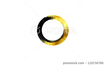Luxury gold metal object isolated circle frame on white background Luxury gold metal object isolated circle frame on white background 128536766