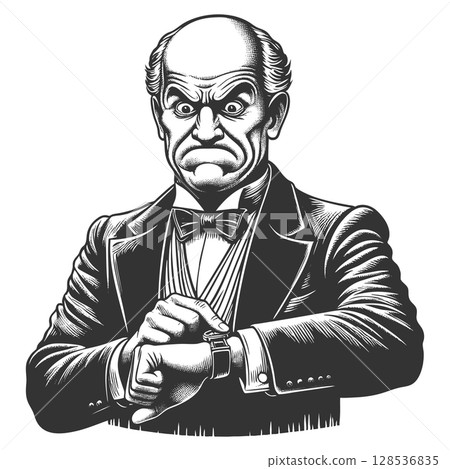 Gentleman Checking Wristwatch engraving raster Gentleman Checking Wristwatch engraving raster 128536835