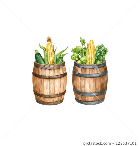 Colorful fresh vegetables from the market isolated on white background 128537101