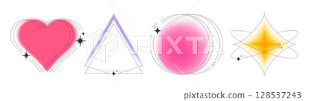 Geometric border shapes with blur aura effects Geometric border shapes with blur aura effects 128537243