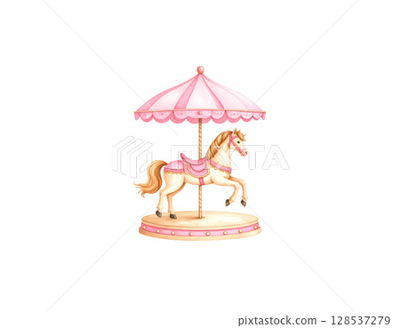 Carousel isolated on white background. Carousel isolated on white background. 128537279