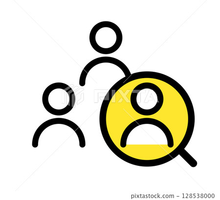招募、求職、工作變動、人力資源、放大鏡圖標 128538000