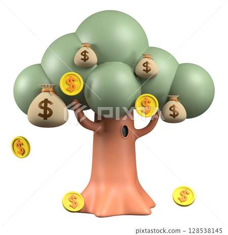 3d image of a money tree 128538145