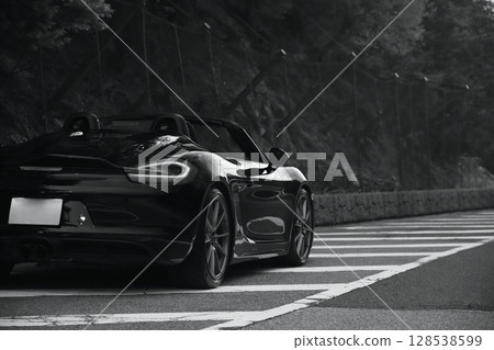 Glossy black open car 128538599