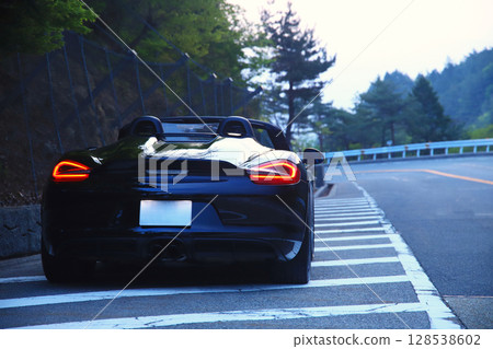 Glossy black open car 128538602