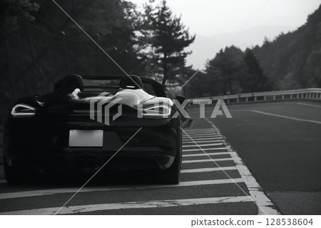 Glossy black open car Glossy black open car 128538604