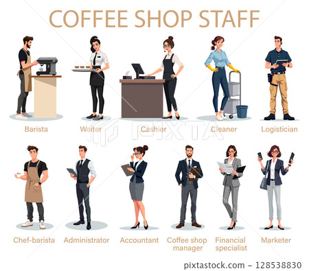 Coffee Shop Staff Profession Occupation Coffee Shop Staff Profession Occupation 128538830