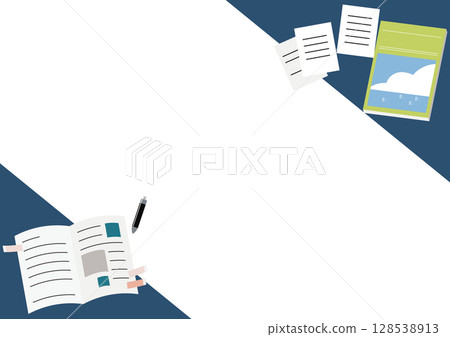 筆記本、小冊子和文件的框架 筆記本、小冊子和文件的框架 128538913