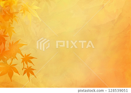 美麗的秋天日式背景與秋葉的輪廓 美麗的秋天日式背景與秋葉的輪廓 128539051