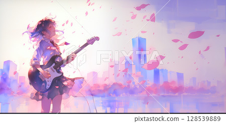 彈吉他的女孩 128539889