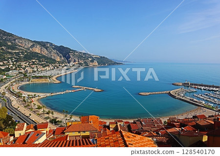 Observation deck in Menton, France Observation deck in Menton, France 128540170