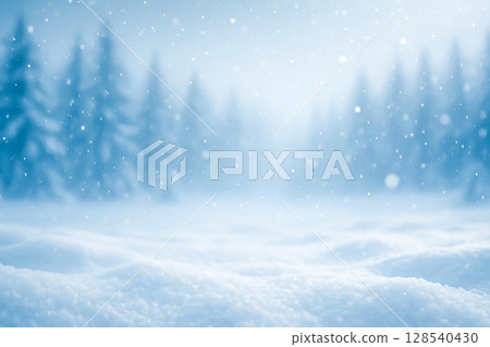 Snowy Winter Landscape With Falling Snow And Pine Trees In Soft Focus For Seasonal Background Visuals, Christmas Holiday Card Designs, Peaceful Nature Campaigns, And Festive Winter Concepts Snowy Winter Landscape With Falling Snow And Pine Trees In Soft Focus For Seasonal Background Visuals, Christmas Holiday Card Designs, Peaceful Nature Campaigns, And Festive Winter Concepts 128540430