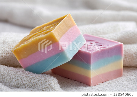 彩色手工皂AI影像 128540603