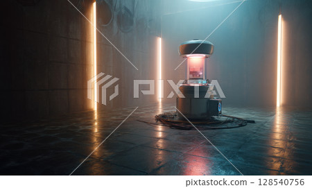 AI art generator machine in a futuristic studio, glowing softly. content creation, symbolizing artificial intelligence innovation, creative technology, and productivity enhancement. AI art generator machine in a futuristic studio, glowing softly. content creation, symbolizing artificial intelligence innovation, creative technology, and productivity enhancement. 128540756