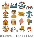 Amusement park illustration set 128541188
