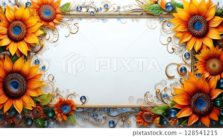 Sunflower frame Sunflower frame 128541215
