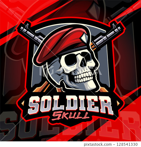 Skull soldier esport mascot logo design Skull soldier esport mascot logo design 128541330
