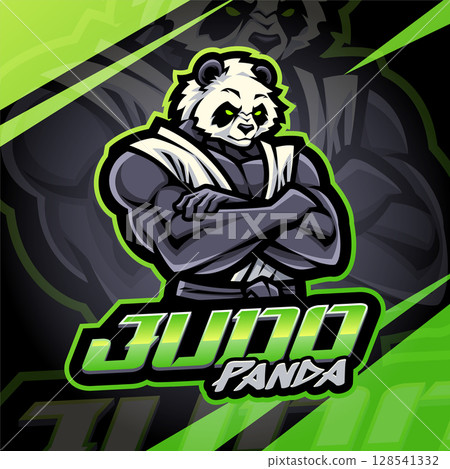 Judo panda esport mascot logo design 128541332