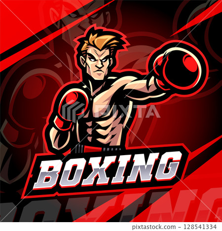 Boxing esport mascot logo design 128541334