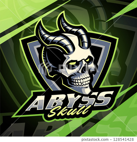 Abyss skull esport mascot logo design 128541428