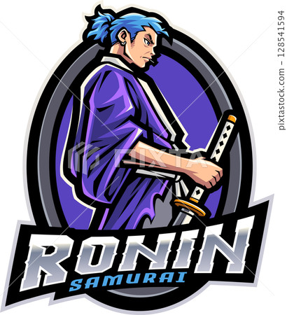 Ronin samurai esport mascot logo design Ronin samurai esport mascot logo design 128541594