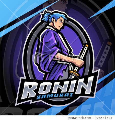 Ronin samurai esport mascot logo design Ronin samurai esport mascot logo design 128541595